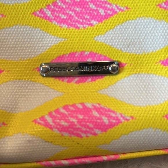 Rebecca Minkoff colorful yellow/pink mini crossbody bag purse designer rare HTF - Picture 3 of 16